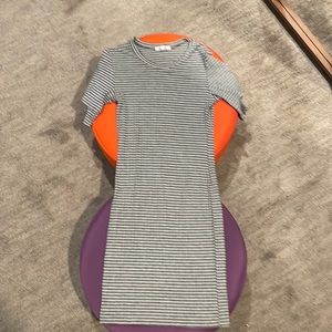 grey black strip LNA Mini Esso bodycon dress - size XS